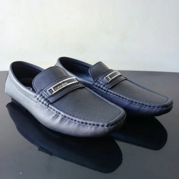 Calvin Klein Shoes Calvin Klein Mens Merve Logo Metal Bit Driver Loafer In Cool Looking Black Poshmark